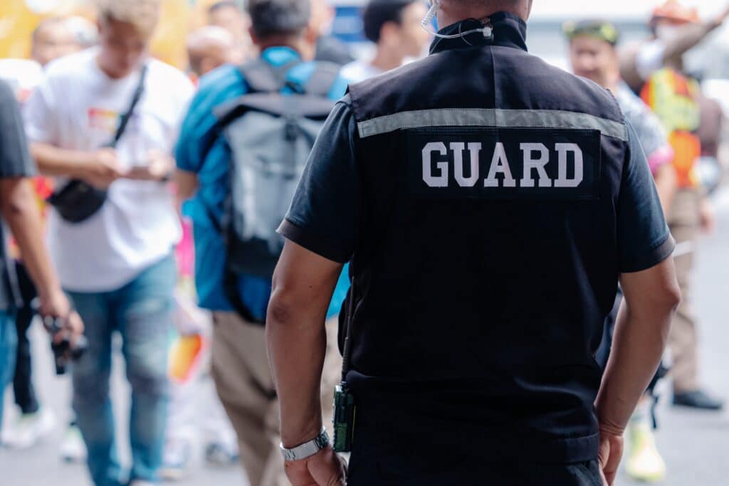 security guard in a church